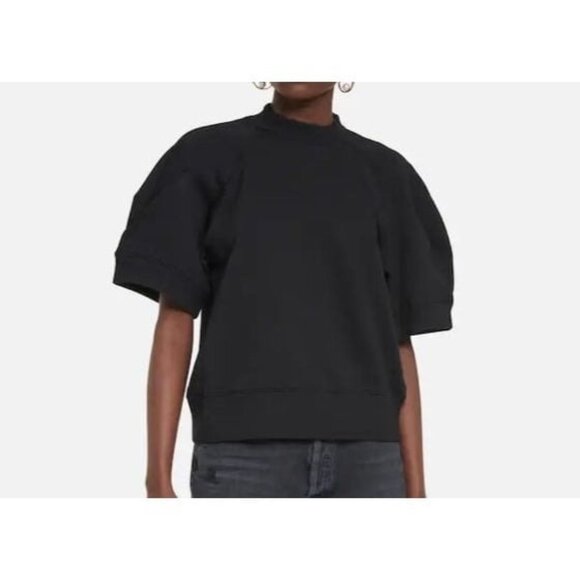 AGOLDE WOMEN'S BLACK OVERSIDED COTTON SWEATSHIRT SZ XS - Picture 1 of 8
